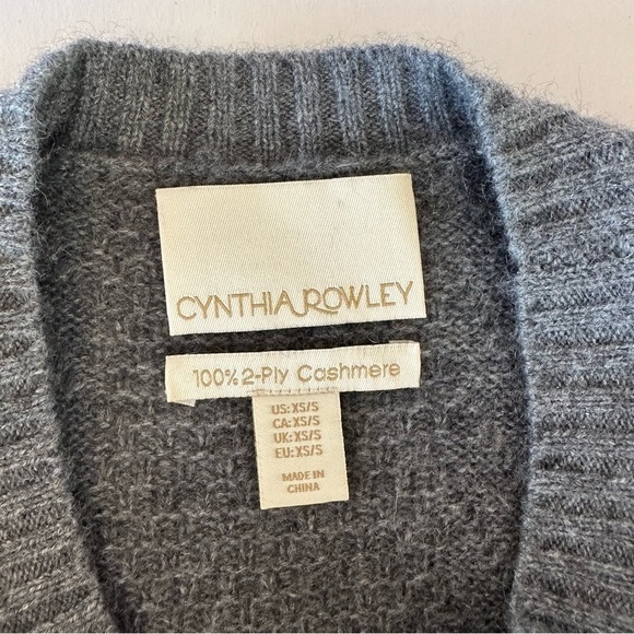 Cynthia Rowley Cashmere Gray Sweater Oversized Short Sleeve XS/S - Picture 11 of 15